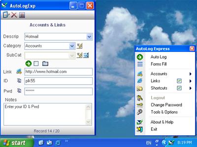 Click to view AutoLogExp 2010c screenshot