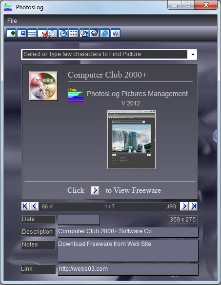 Screenshot for PhotosLog 2012